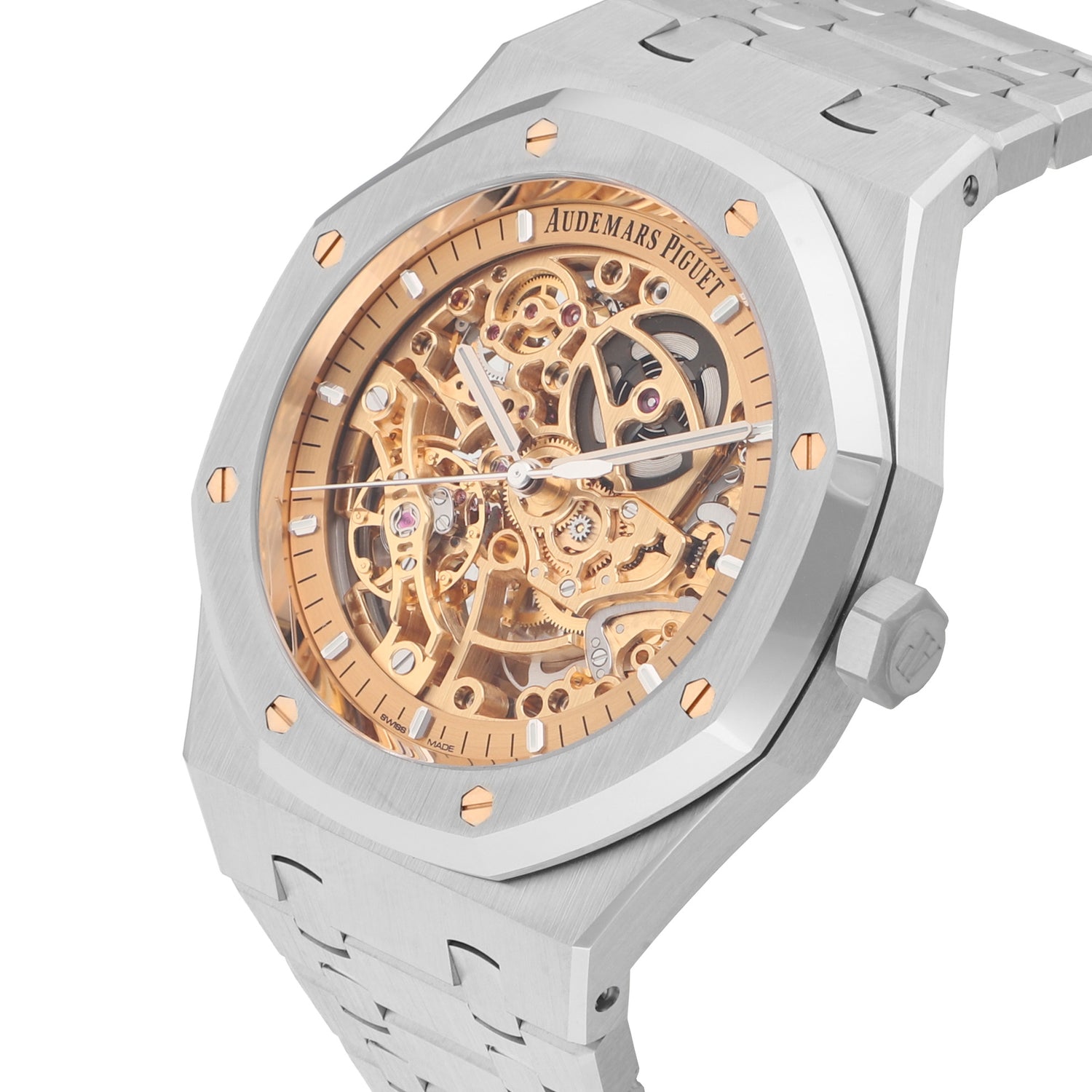 Royal Oak Double Balance Wheel Openworked Skeleton Ref. 15407ST "Salmon Dial"