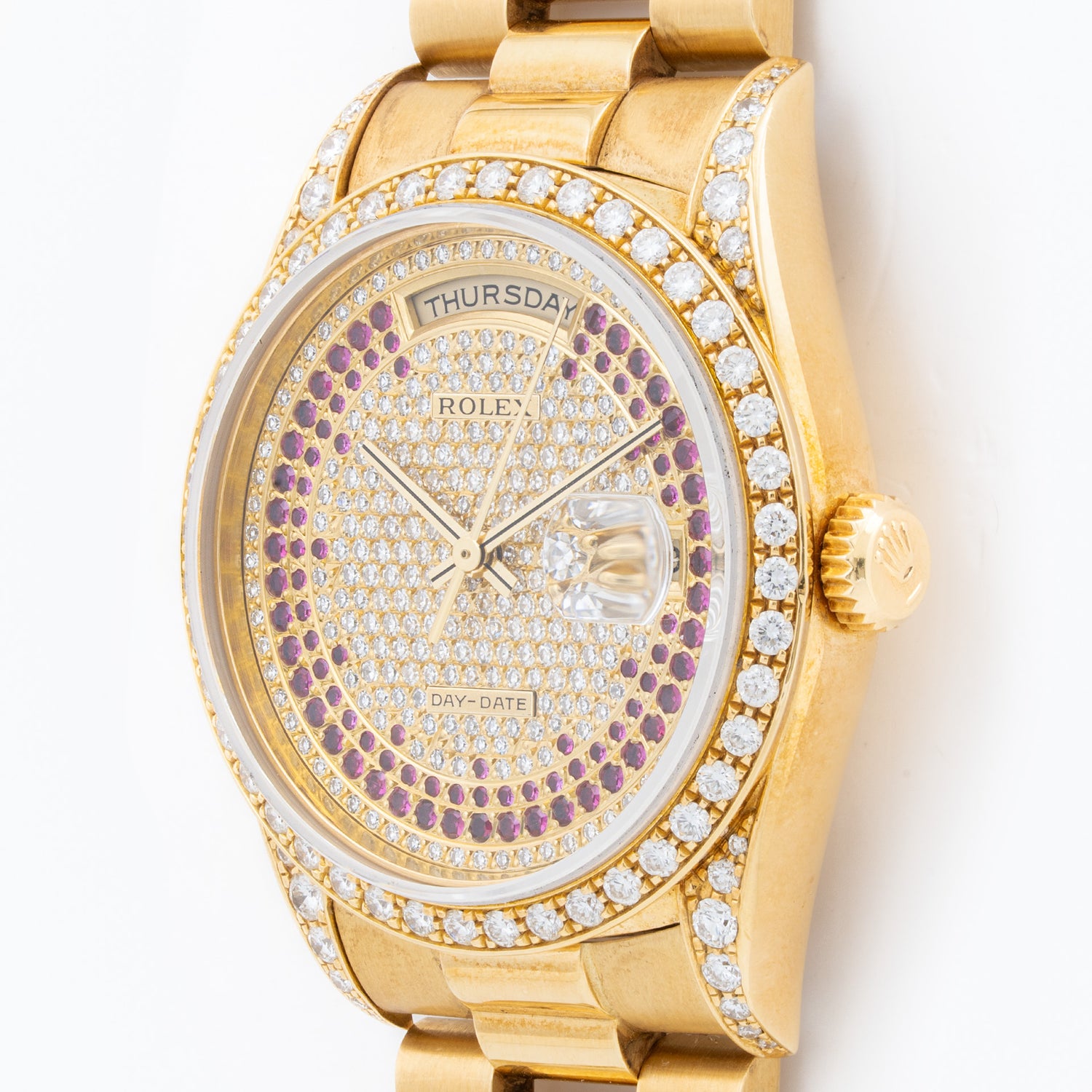 Day-Date Ref. 18388 Pavé Diamond & Ruby Dial