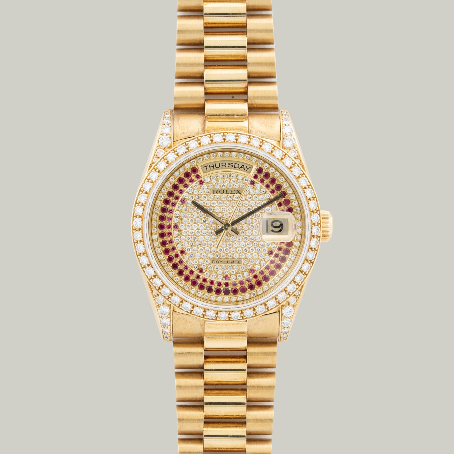 Day-Date Ref. 18388 Pavé Diamond & Ruby Dial