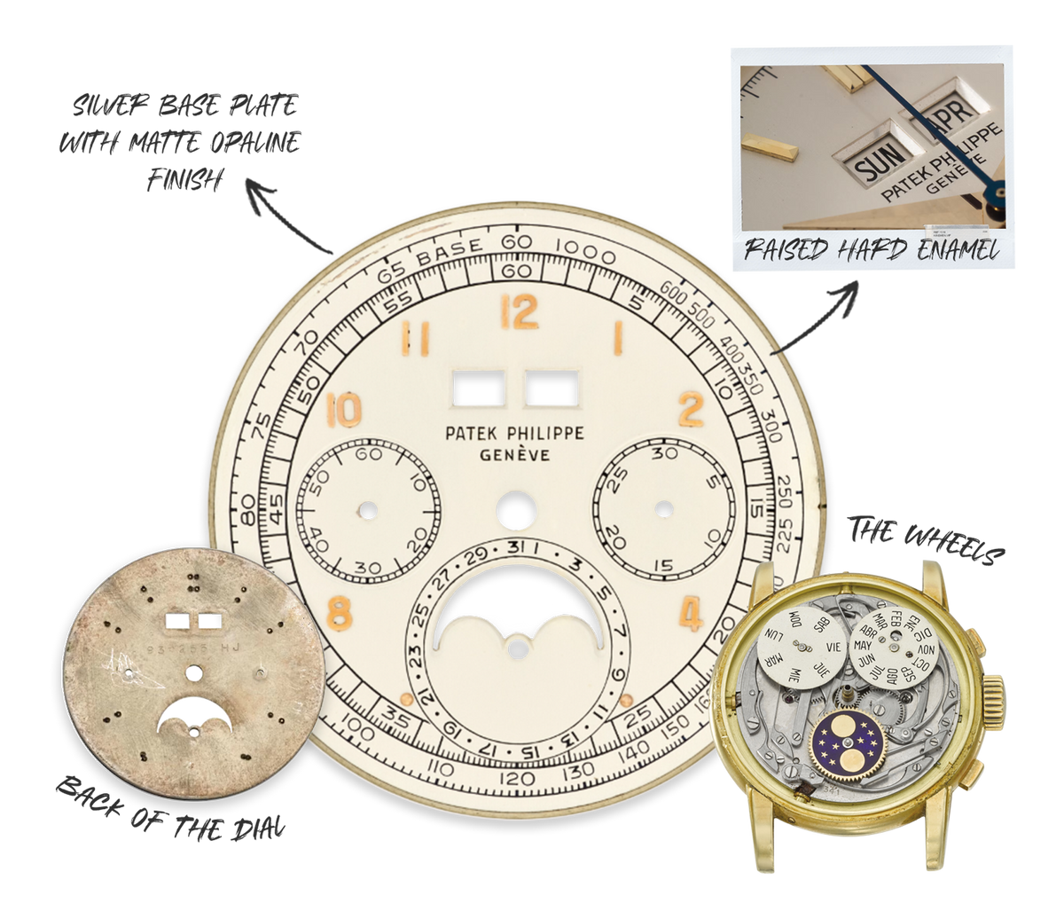 patek philippe reference 2499 dial craftsmanship stern brothers / stern freres raised hard enamel