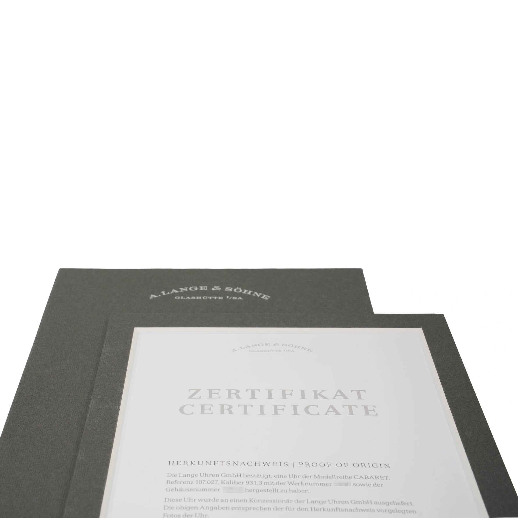 A. Lange & Söhne Cabaret Ref. 107.027 18k white gold papers