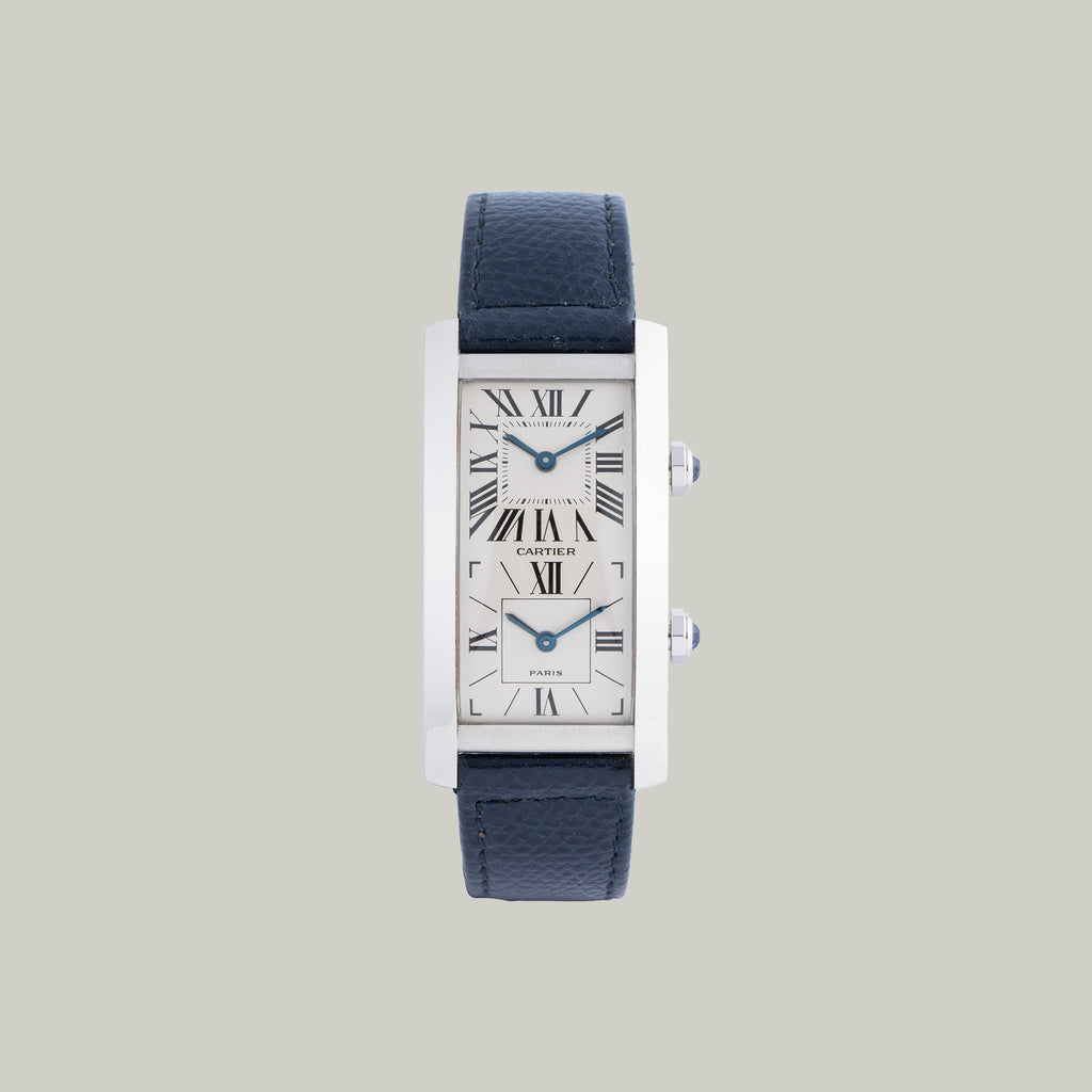 Tank Cintrée Dual Time Paris Dial