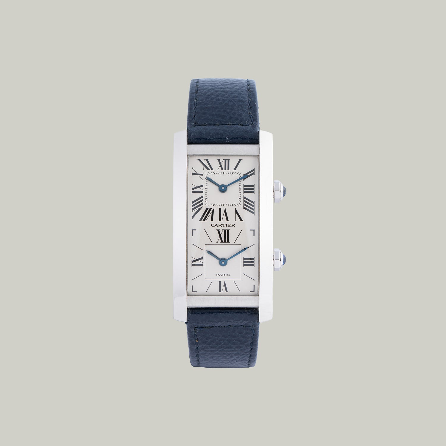 Tank Cintrée Dual Time Paris Dial