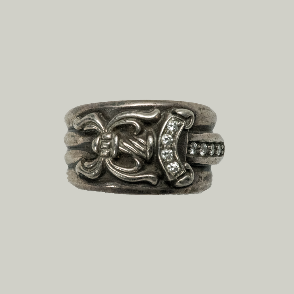 Sterling Silver & Black Diamond Dagger Ring