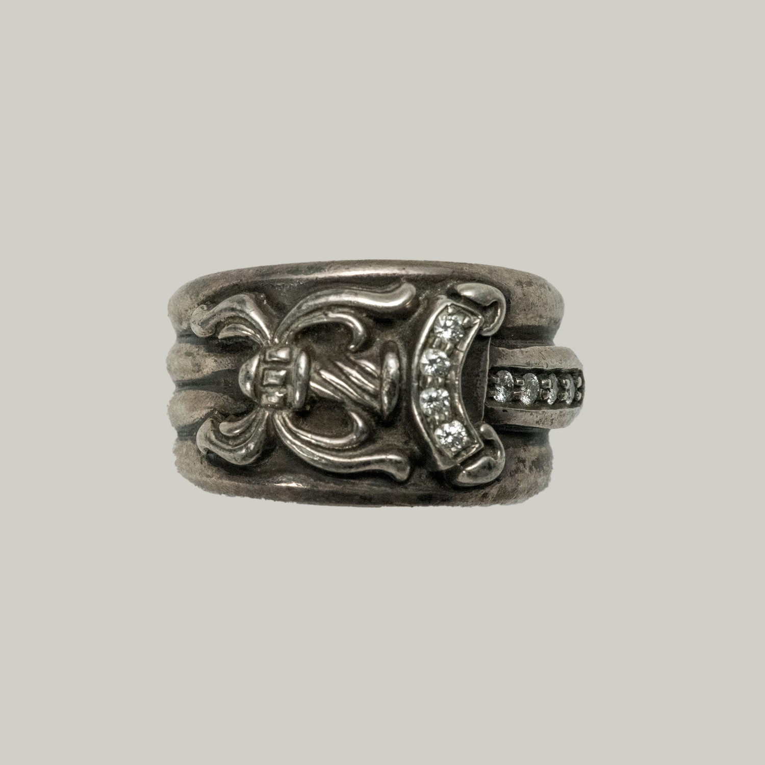 Sterling Silver & Black Diamond Dagger Ring