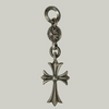 Tiny CH Cross with One Silver Ball Charm