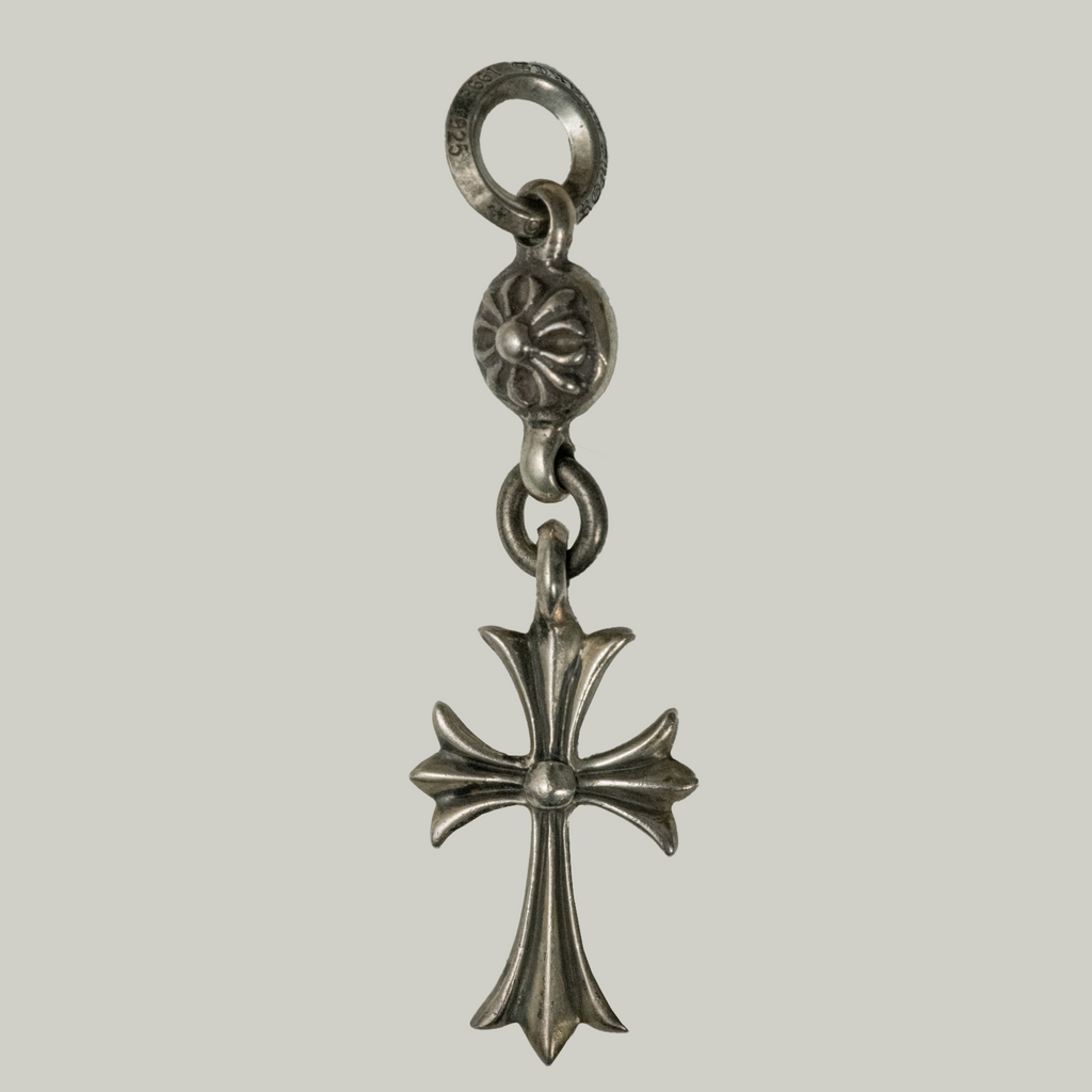 Tiny CH Cross with One Silver Ball Charm