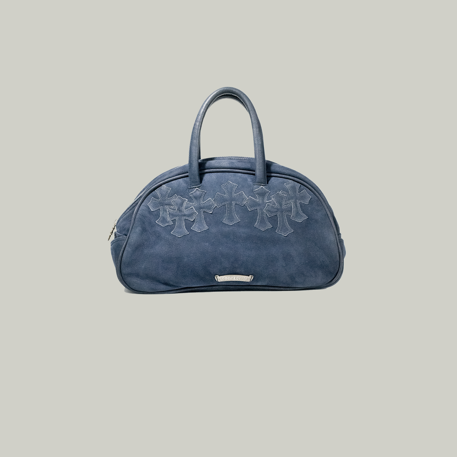 Leather Fleur Cross Patch Bowling Bag
