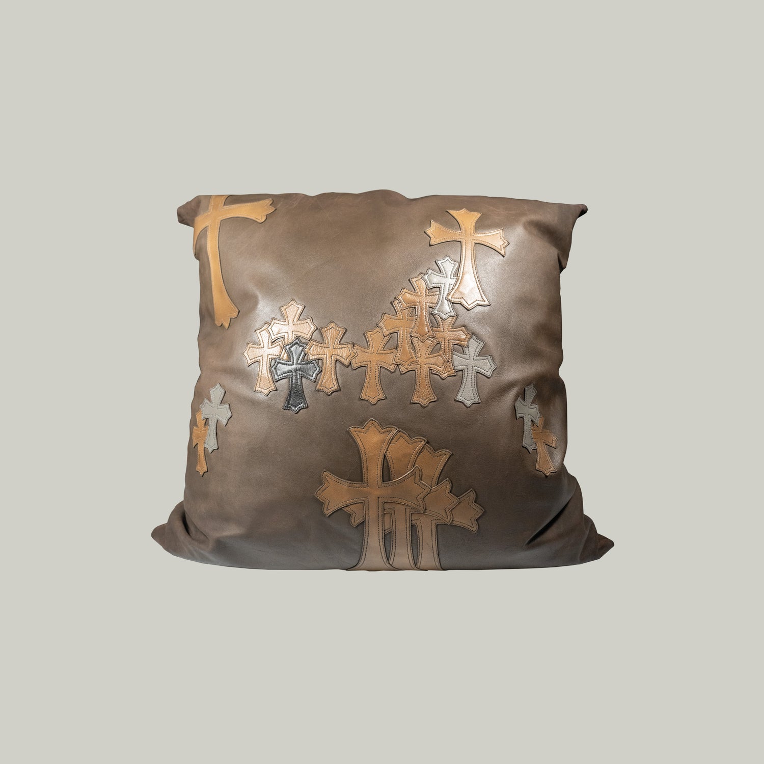 Brown Leather Pillow Large