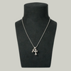 CH Cross Diamonds Pendant, Baby Fat Cross With Diamonds And Ball Chain Necklace