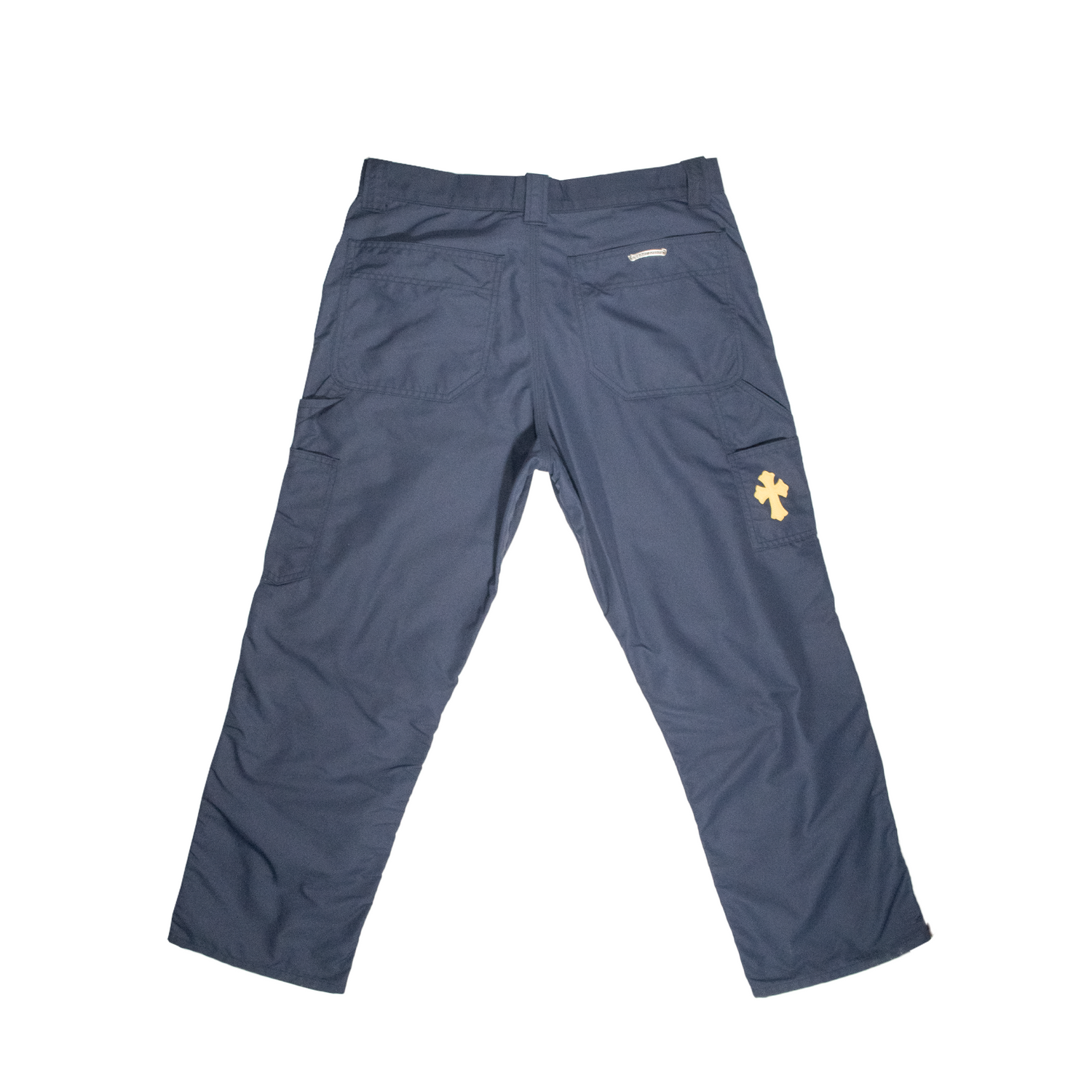 Nylon Leather Cross Patch Carpenter Pants