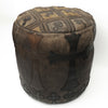 Brown Leather Sitting Stool Cross Patch