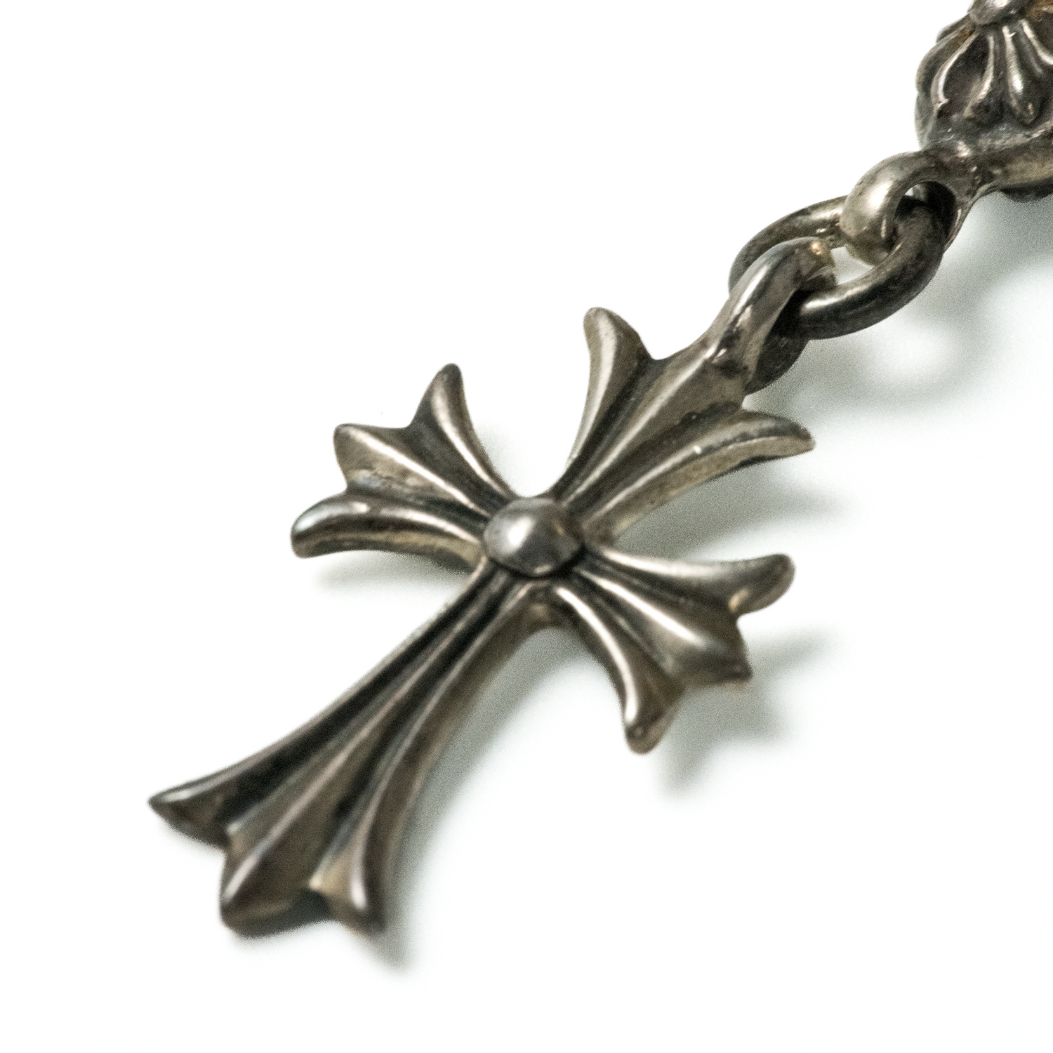 Tiny CH Cross with One Silver Ball Charm