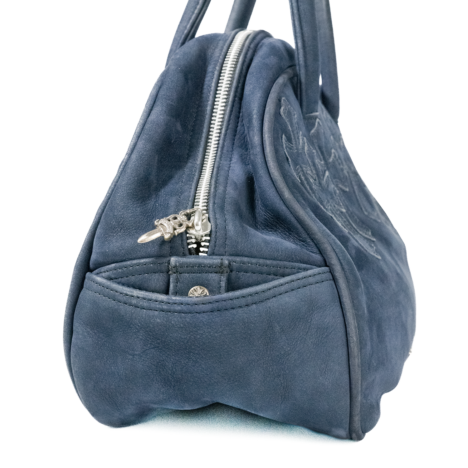 Leather Fleur Cross Patch Bowling Bag
