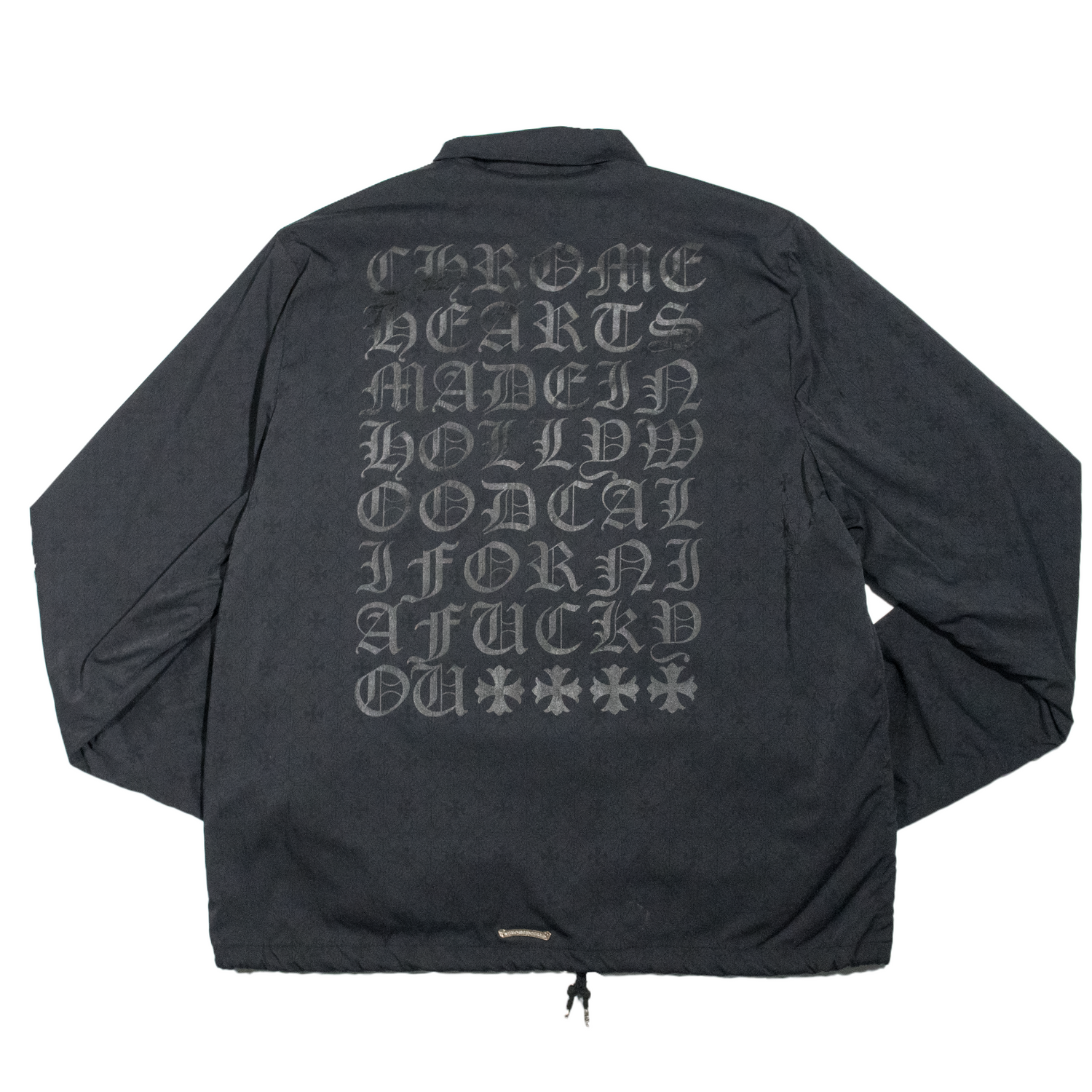 Monogram Cross Pattern Script Logo Jacket