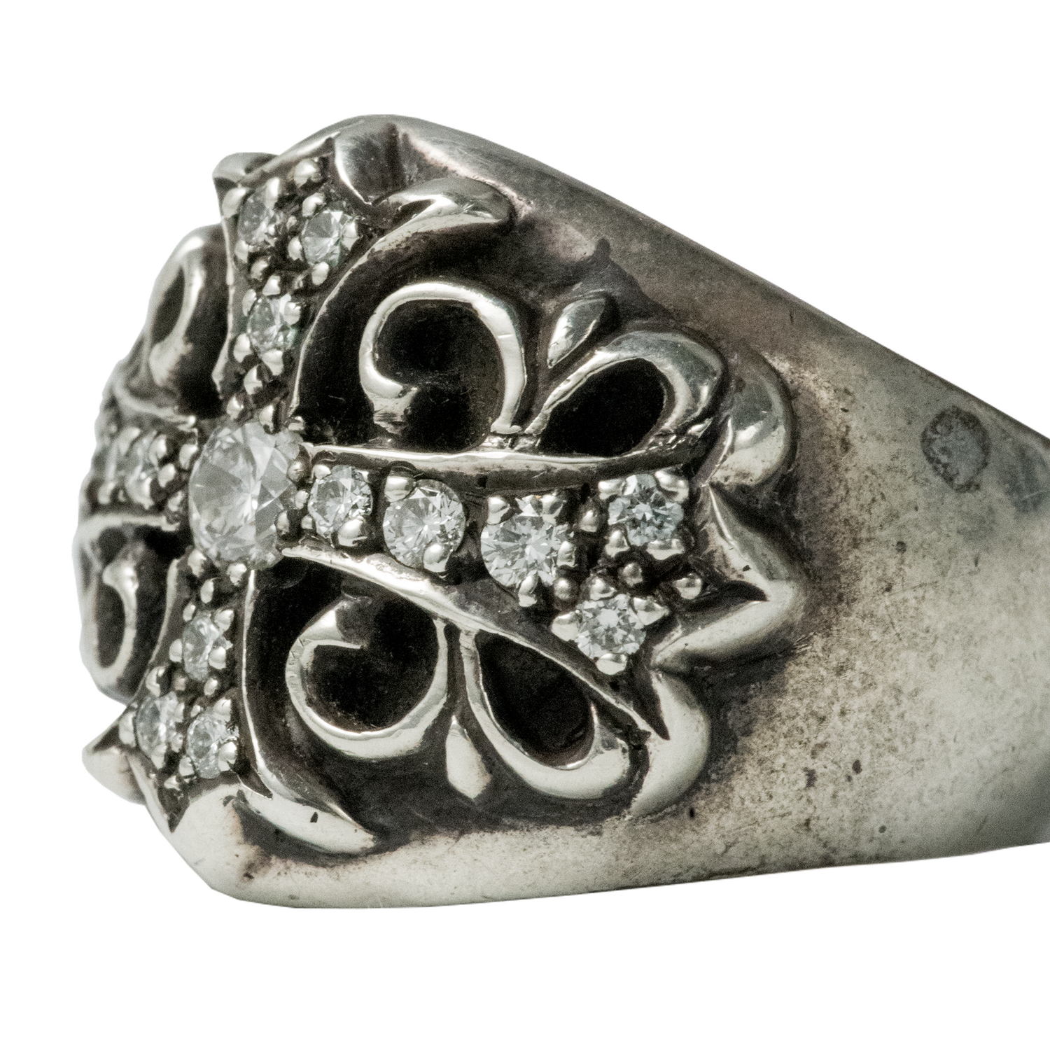 Oval Cross Diamonds Ring