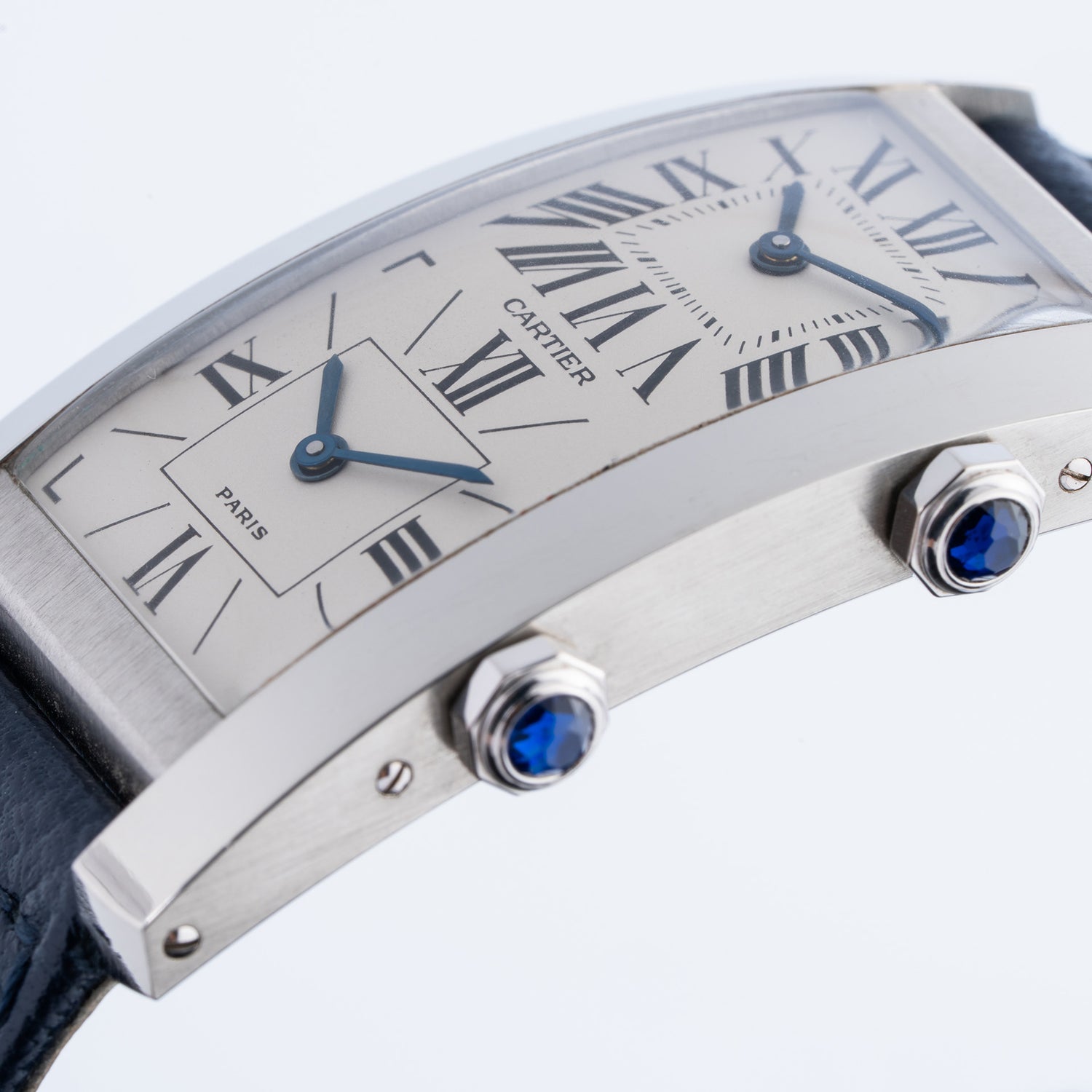 Tank Cintrée Dual Time Paris Dial