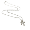 CH Cross Diamonds Pendant, Baby Fat Cross With Diamonds And Ball Chain Necklace