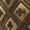 Brown Leather Sitting Stool Cross Patch