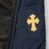 Nylon Leather Cross Patch Carpenter Pants