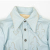 Ladies Blue Leather Shirt