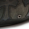 Brown Leather Sitting Stool Cross Patch