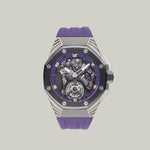 Audemars Piguet Royal Oak Concept Ref. 26620IO.OO.D077CA.01 titanium black panther dial limited edition 250 pieces purple rubber strap
