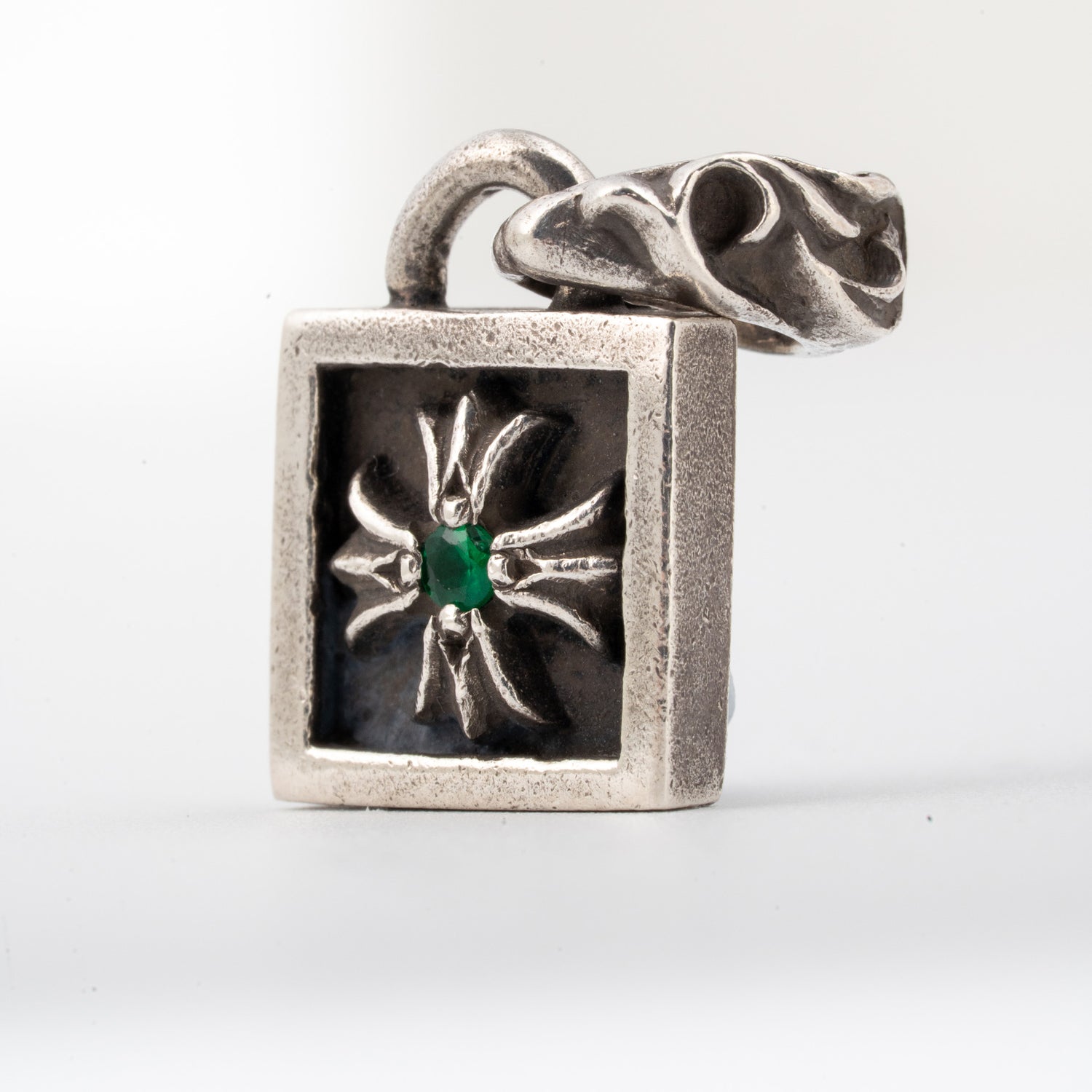 Frame Emerald Cross Pendant
