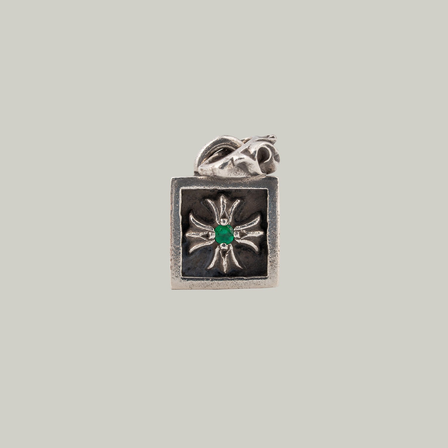 Frame Emerald Cross Pendant