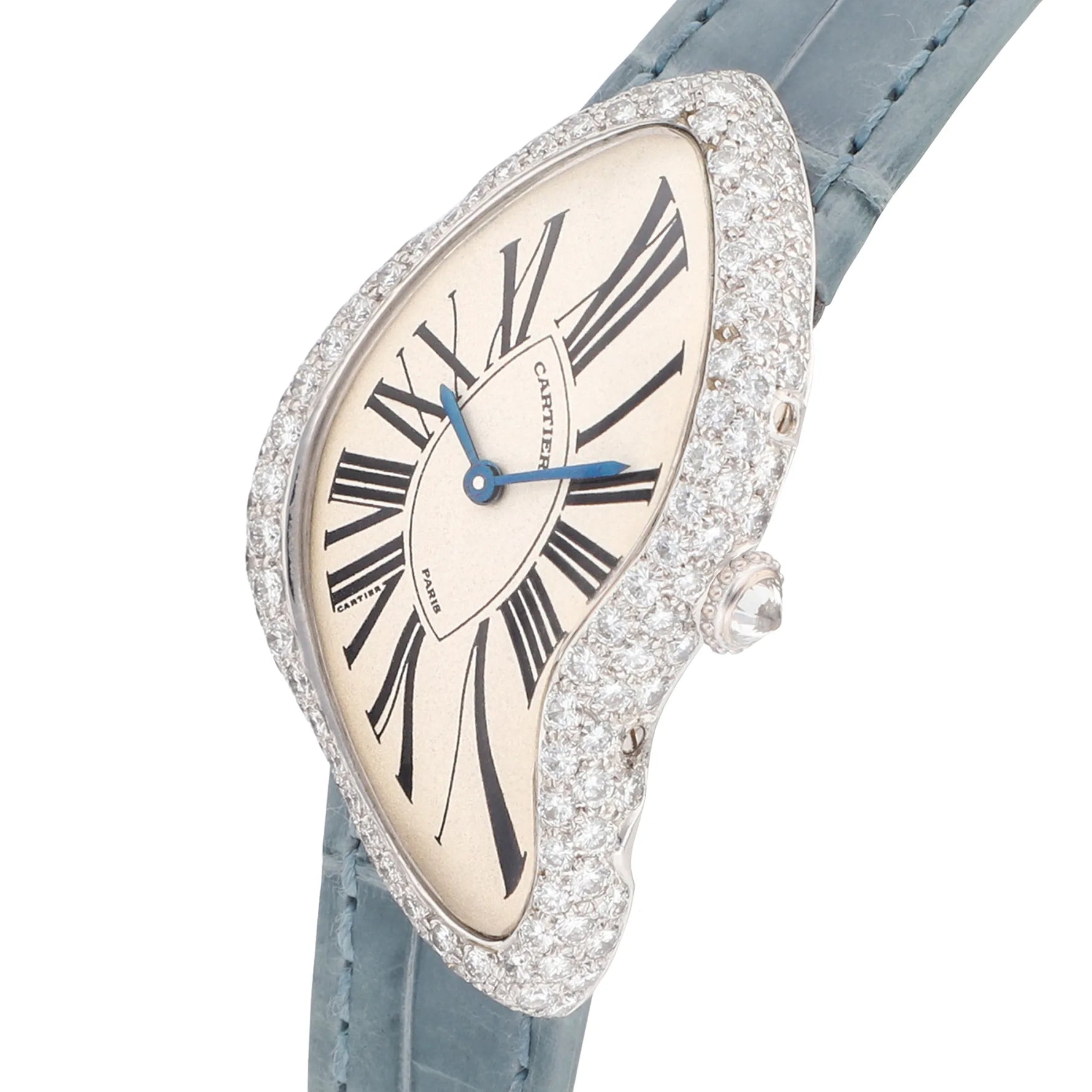 Cartier Crash Paris pave-set diamond bezel