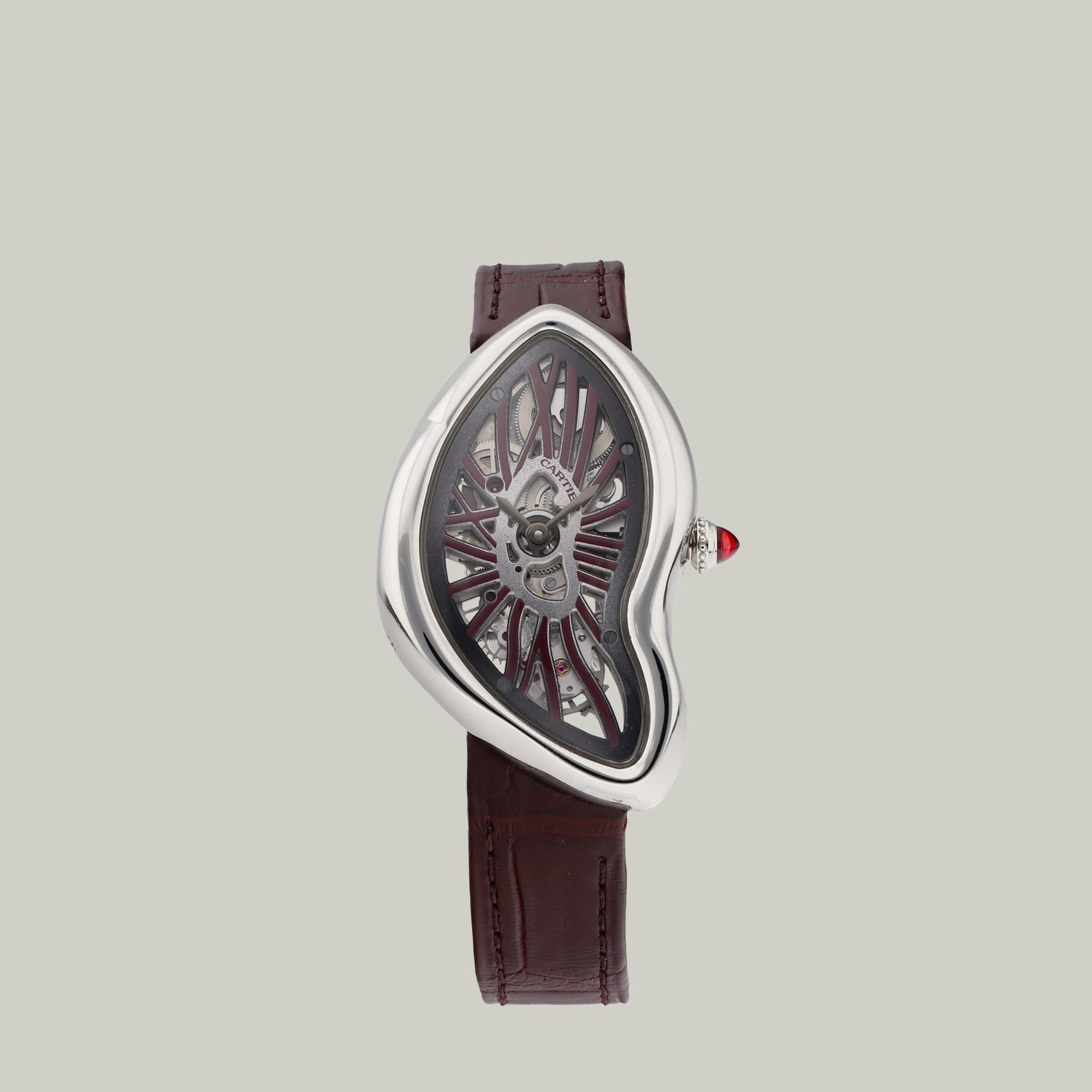 Cartier Crash Skeleton Ref. WHCH0008 Limited 60 Pieces platinum with burgundy numerals