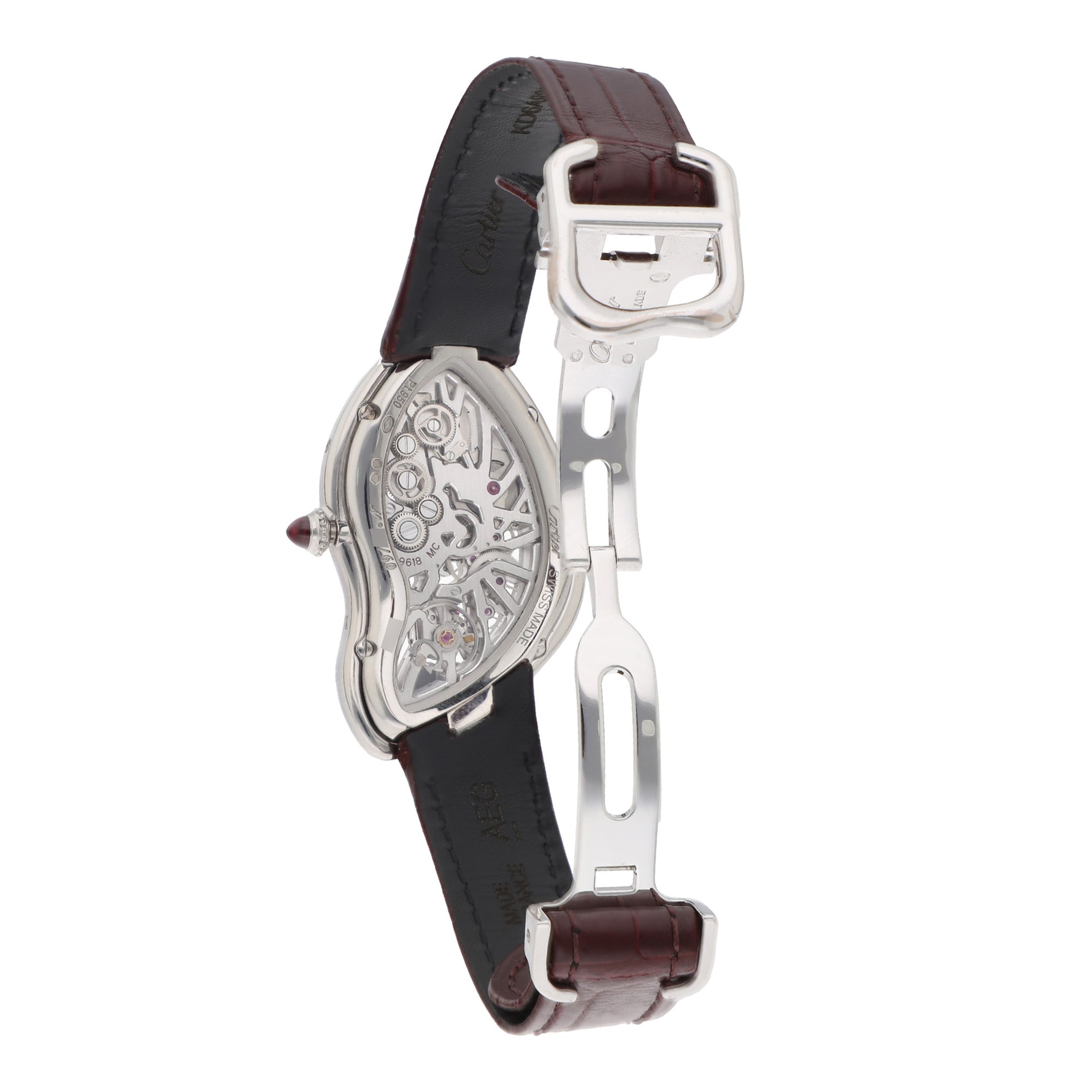 Cartier Crash Skeleton Ref. WHCH0008 Limited 60 Pieces platinum with burgundy numerals