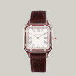Cartier Santos Ref. WGSA0053 platinum burgundy lacquer limited edition