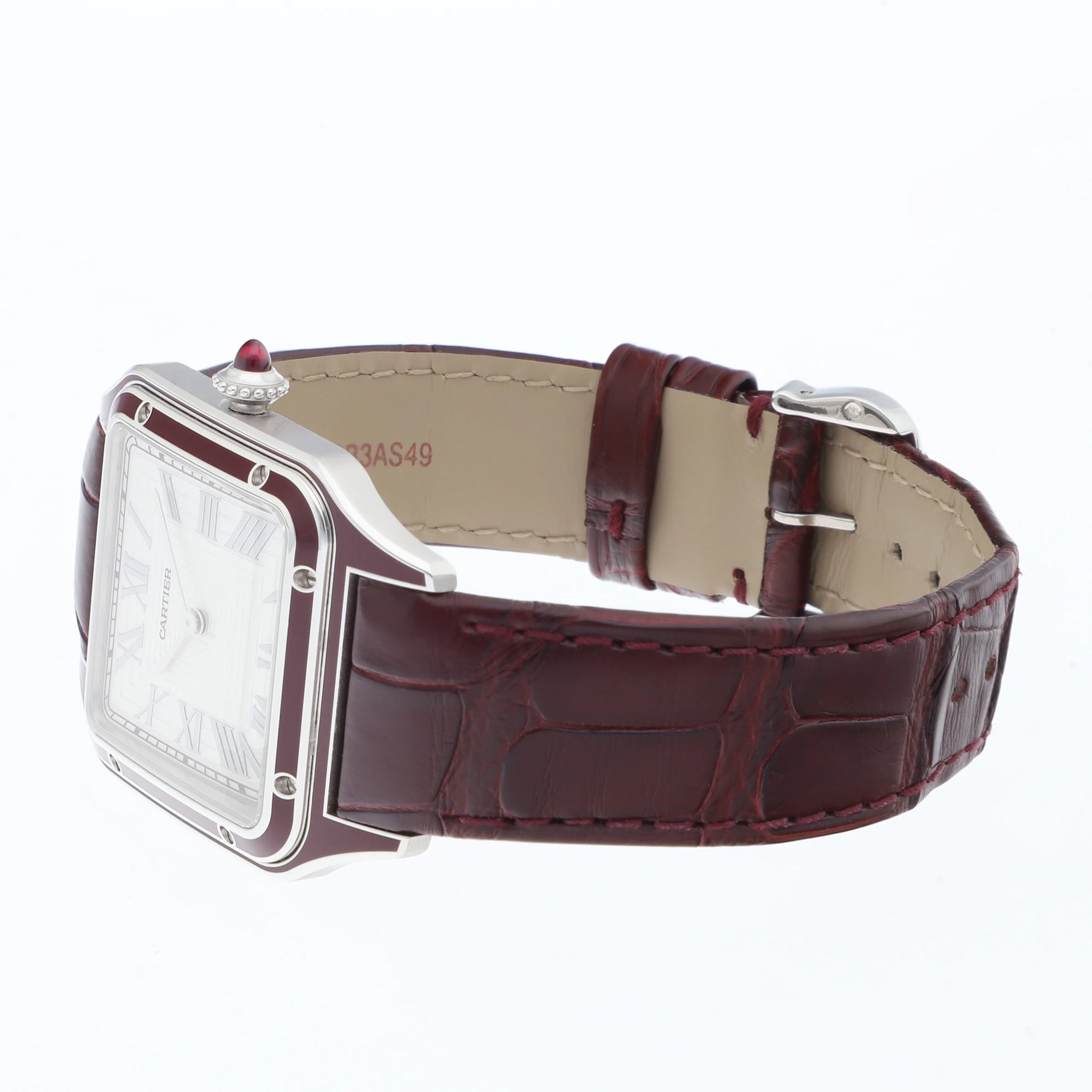 Cartier Santos Ref. WGSA0053 platinum burgundy lacquer limited edition