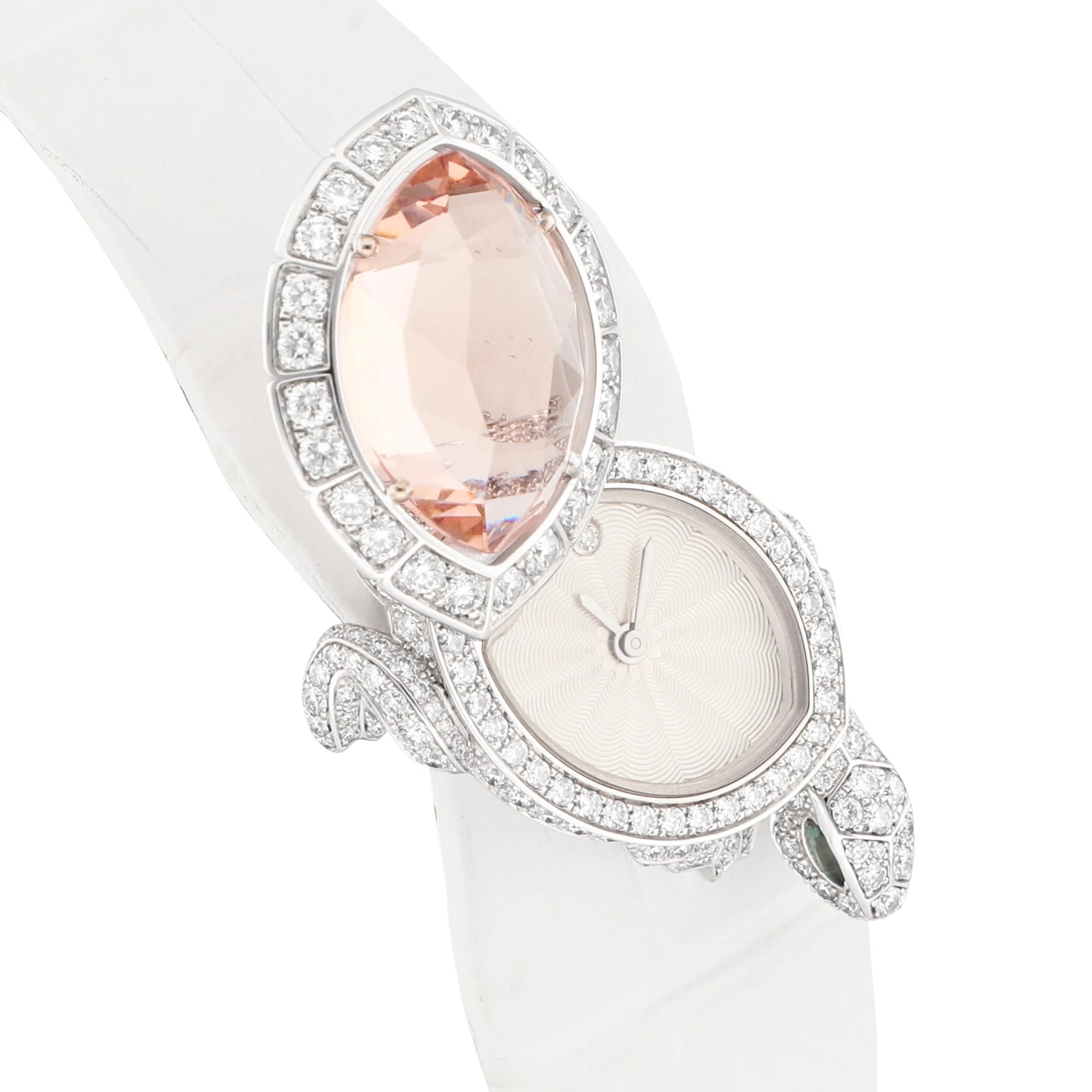 Cartier Secret “Tortue” Ref. HPI00519 Morganite white gold diamonds