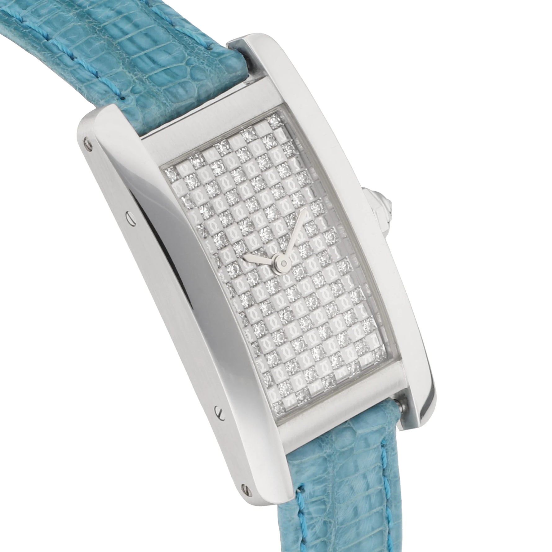 Cartier Tank Américaine Ref. 2489 pavé dial diamonds white gold