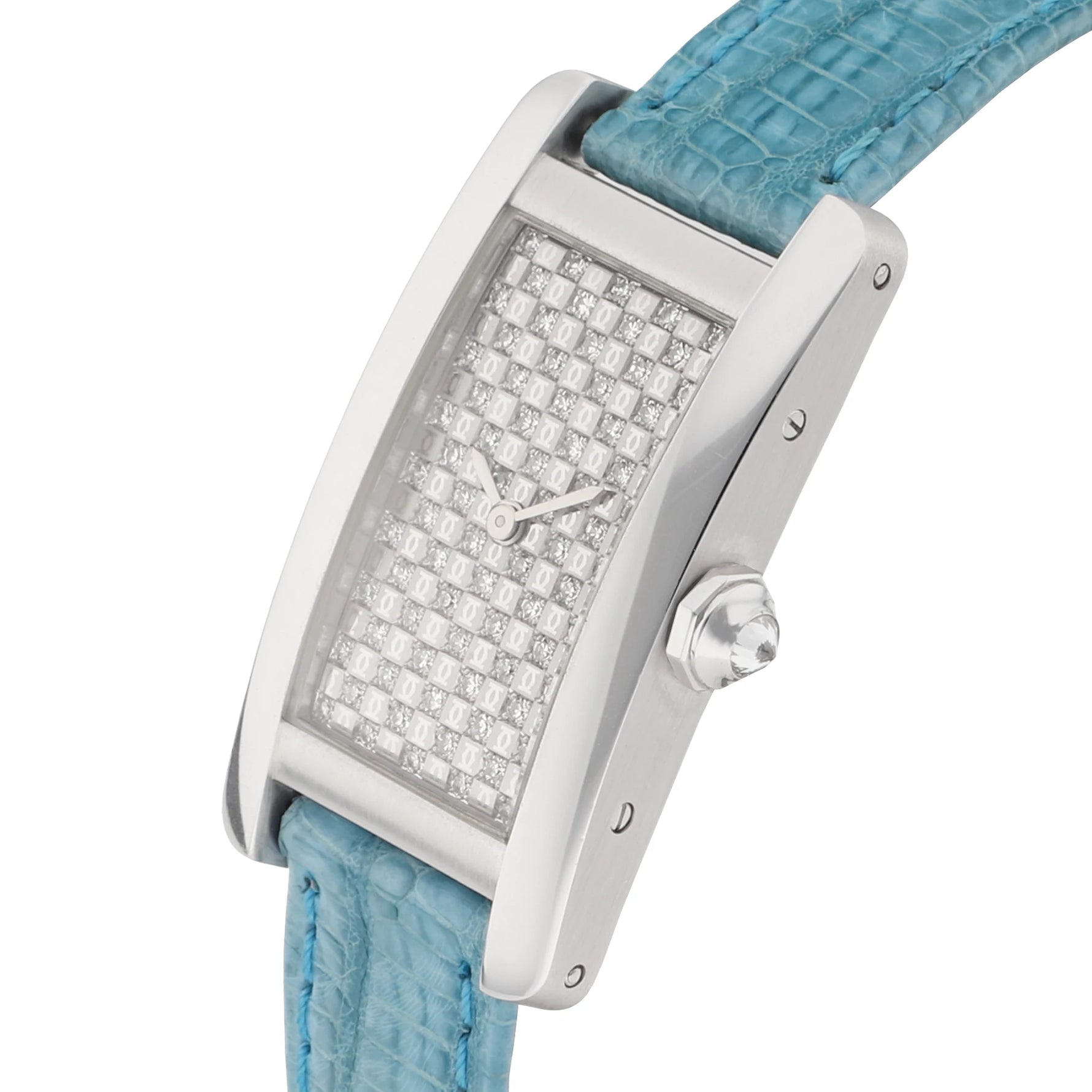 Cartier Tank Américaine Ref. 2489 pavé dial diamonds white gold
