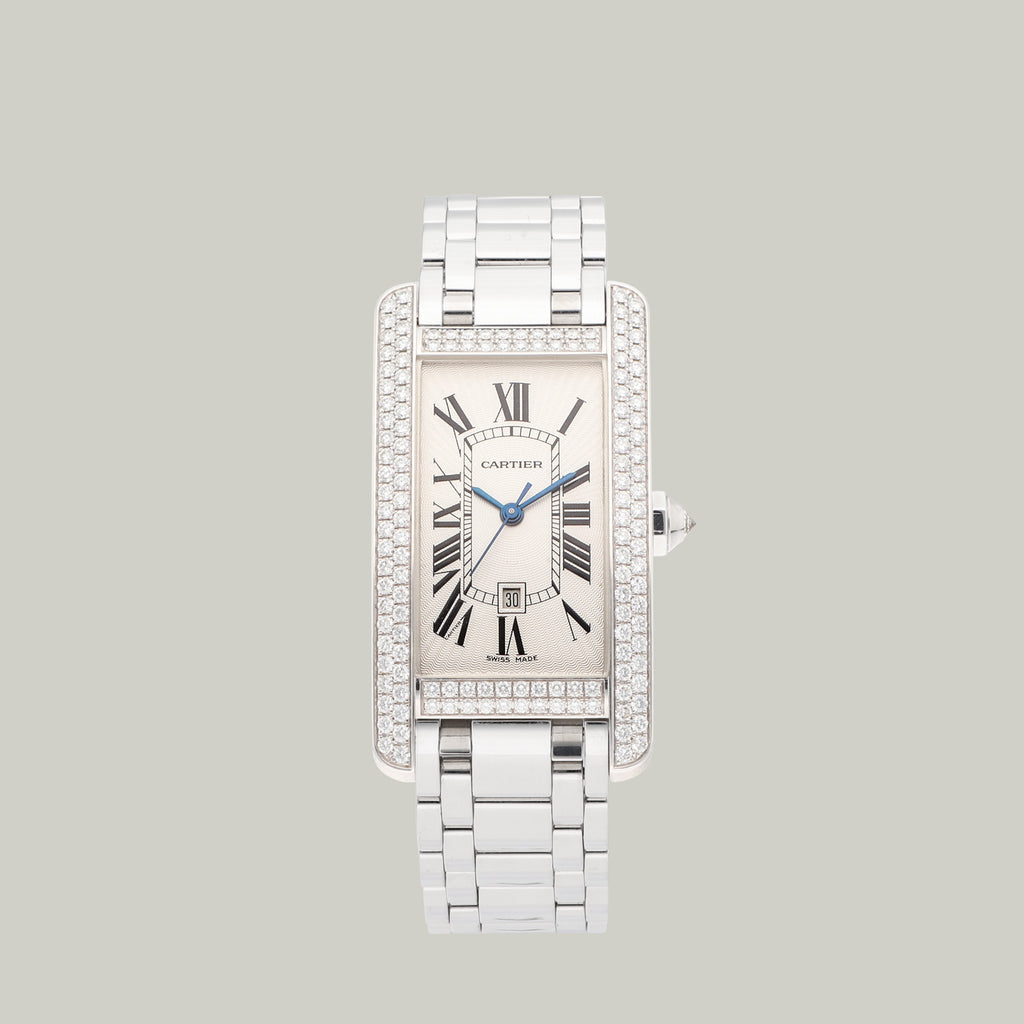 Cartier Tank Americaine Ref. 2490 white gold with diamonds