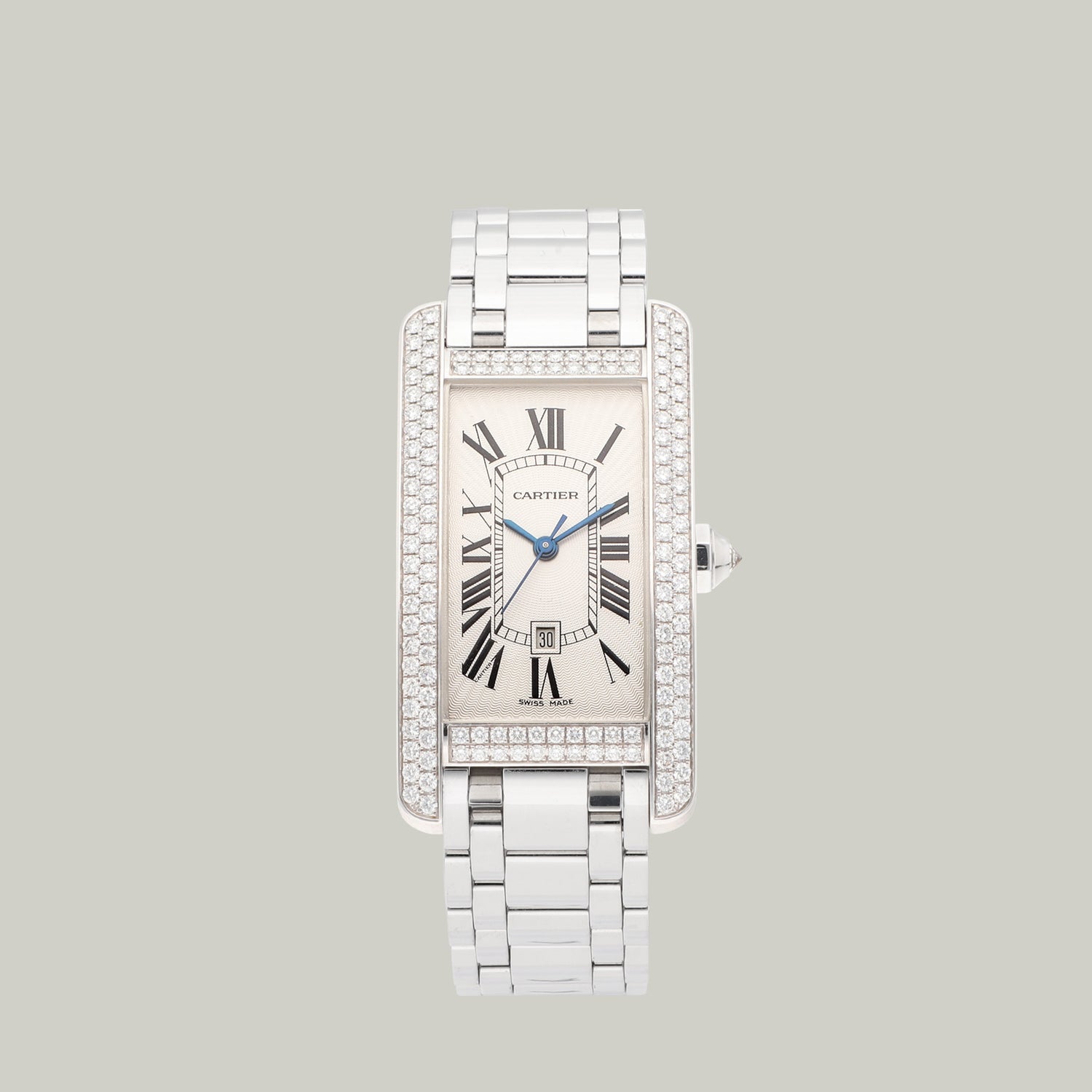 Cartier Tank Americaine Ref. 2490 white gold with diamonds