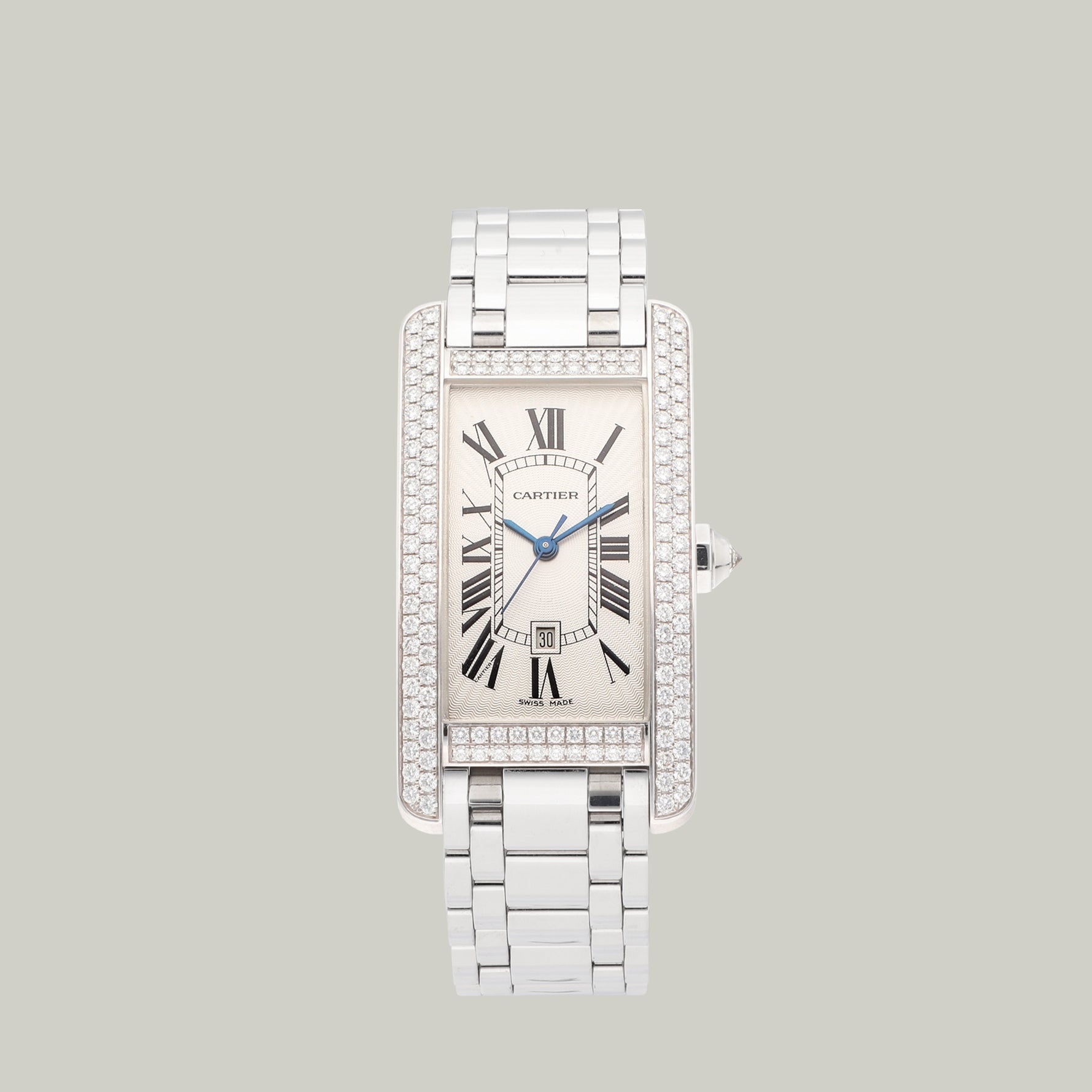 Cartier Tank Americaine Ref. 2490 white gold with diamonds