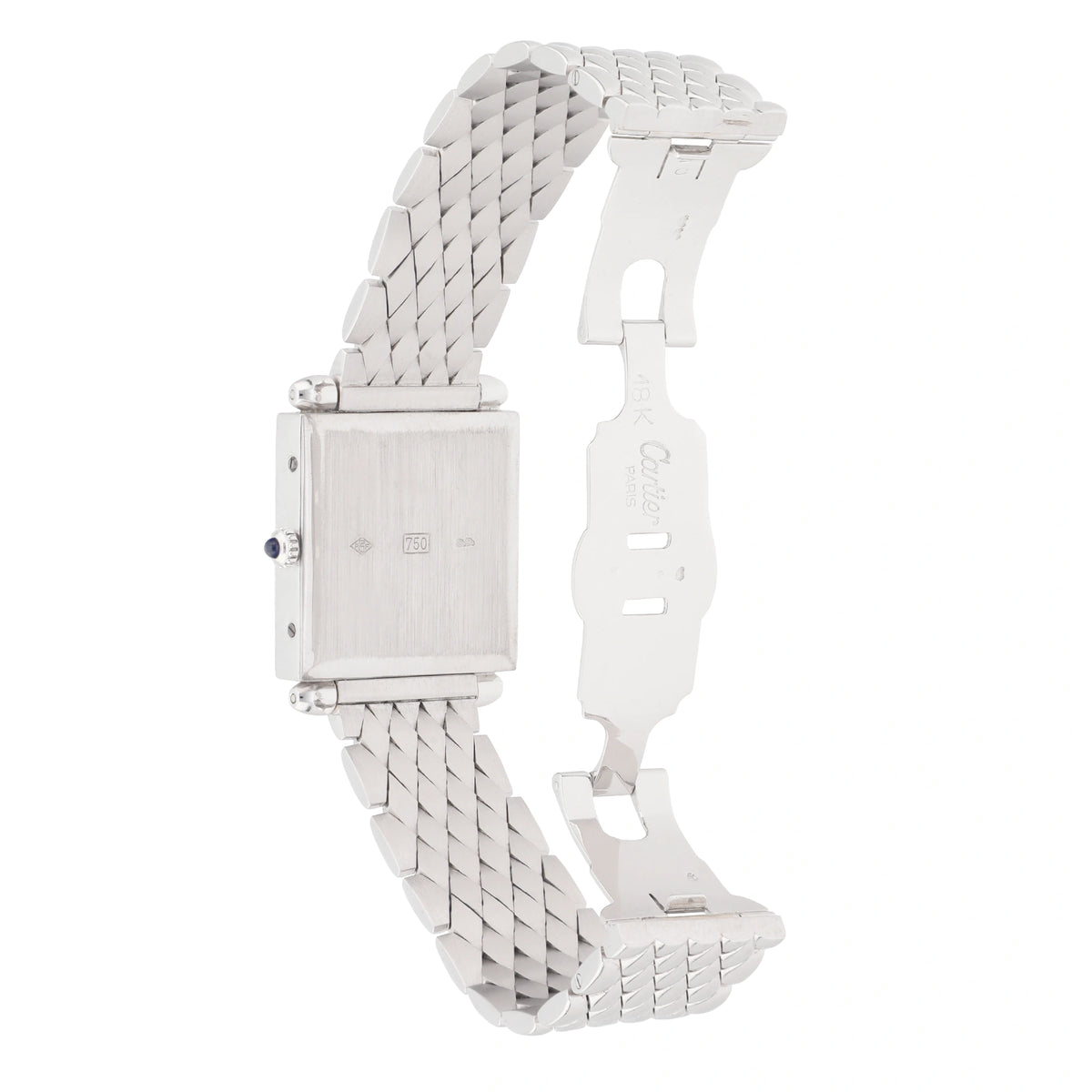 Cartier Tank Obus 18k white gold mother of pearl dial