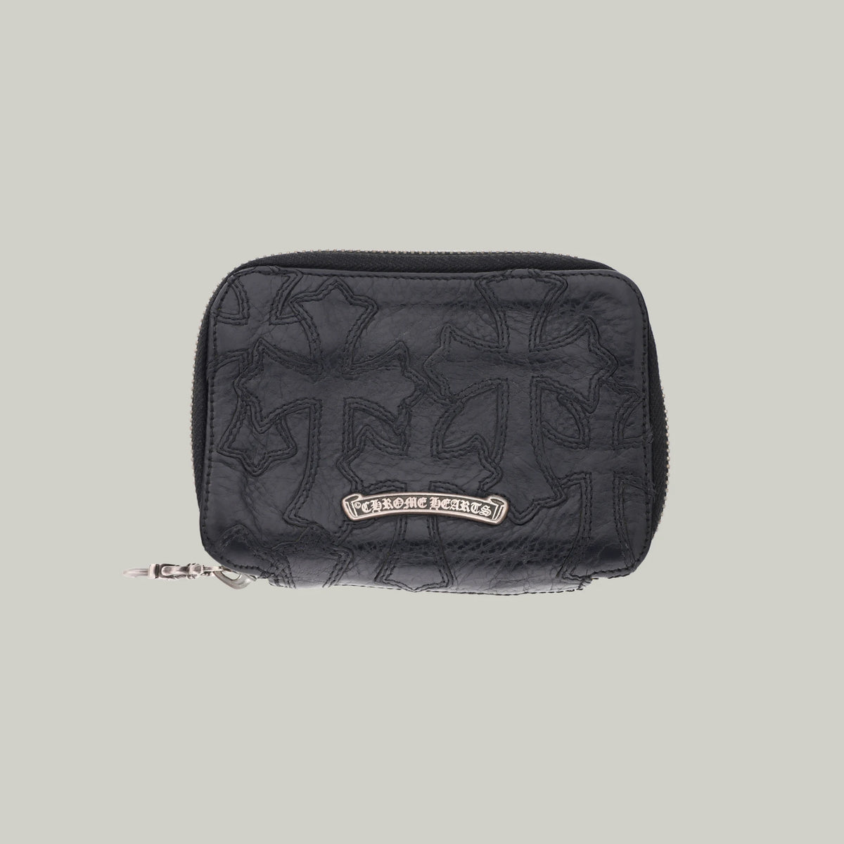 Chrome Hearts Cemetery Cross Patch Zip Wallet