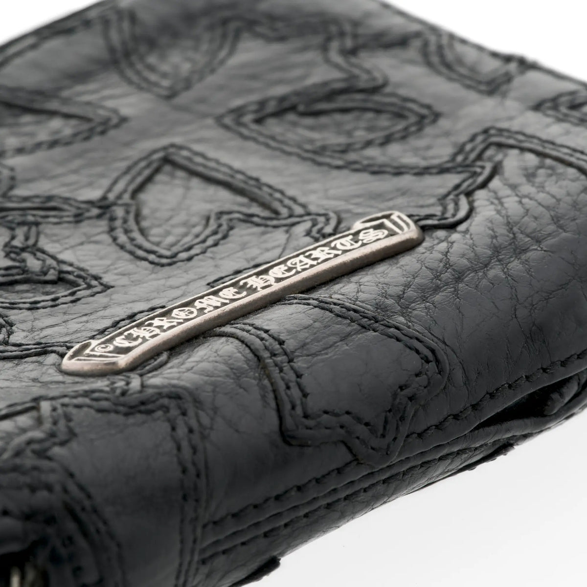 Chrome Hearts Cemetery Cross Patch Zip Wallet