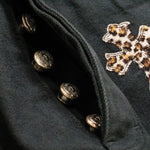 Chrome Hearts Green & Leopard Cross Patch Jeans