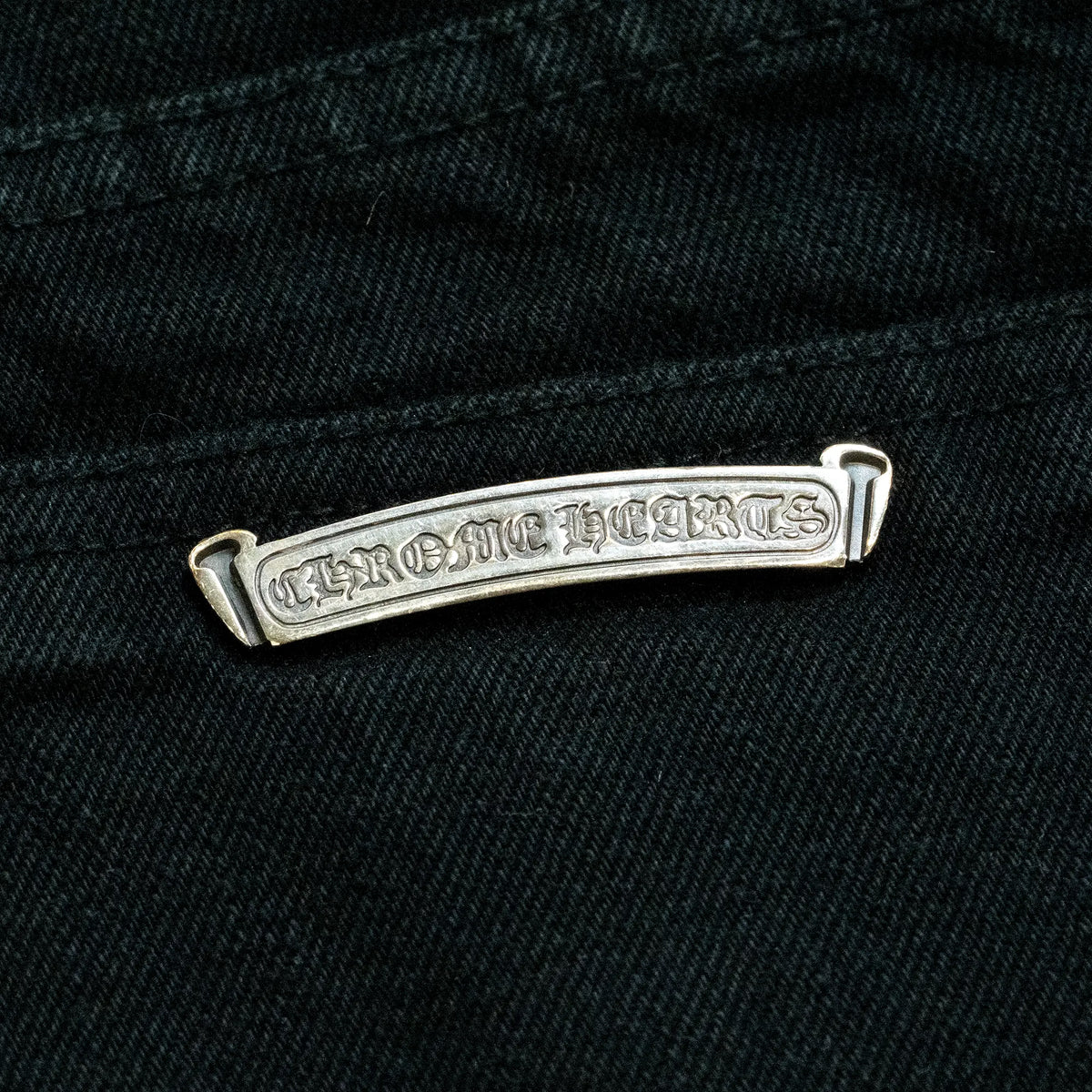 Chrome Hearts Green & Leopard Cross Patch Jeans