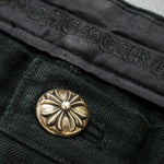 Chrome Hearts Green & Leopard Cross Patch Jeans
