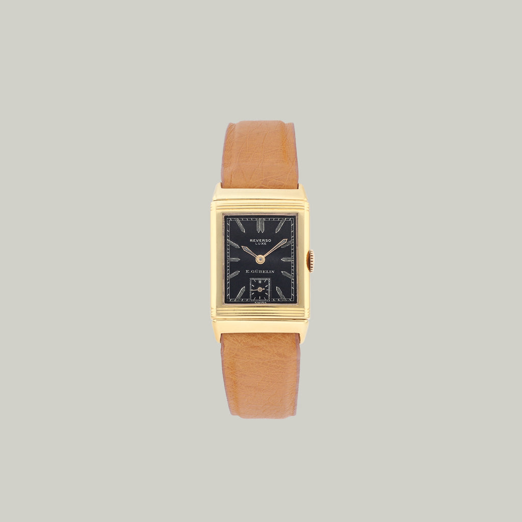 Jaeger-LeCoultre Reverso Luxe Double Signed Gübelin black dial yellow gold white gold