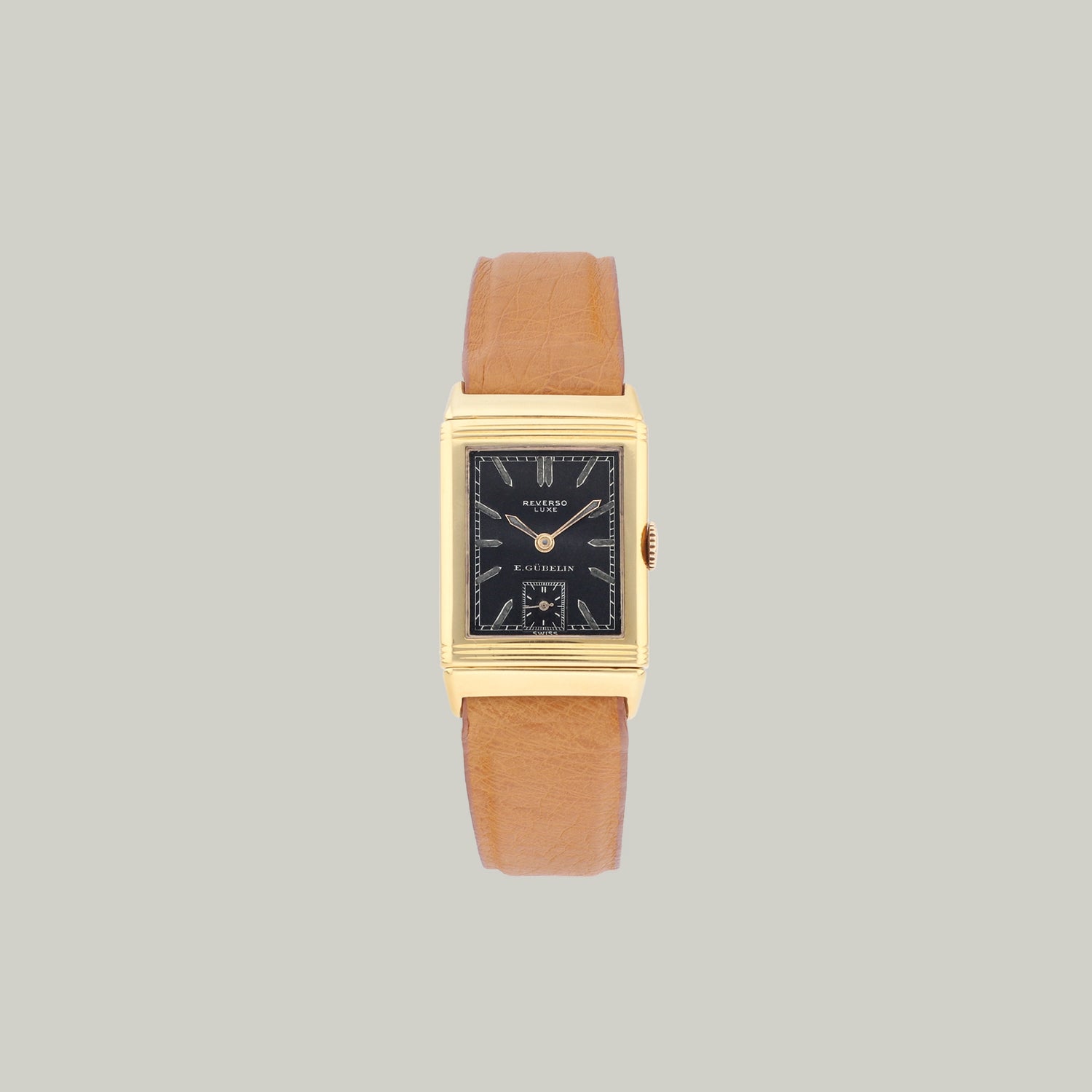 Jaeger-LeCoultre Reverso Luxe Double Signed Gübelin black dial yellow gold white gold