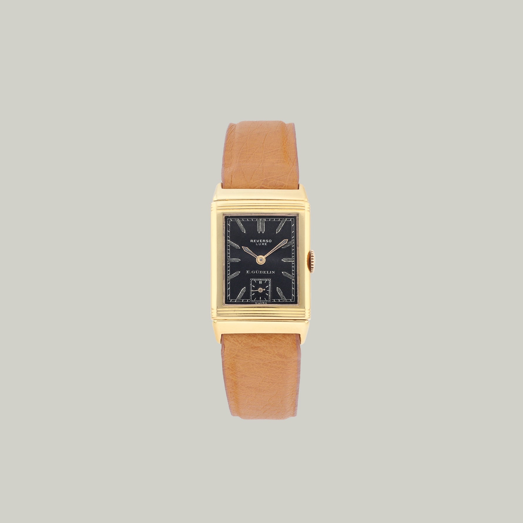 Jaeger-LeCoultre Reverso Luxe Double Signed Gübelin black dial yellow gold white gold
