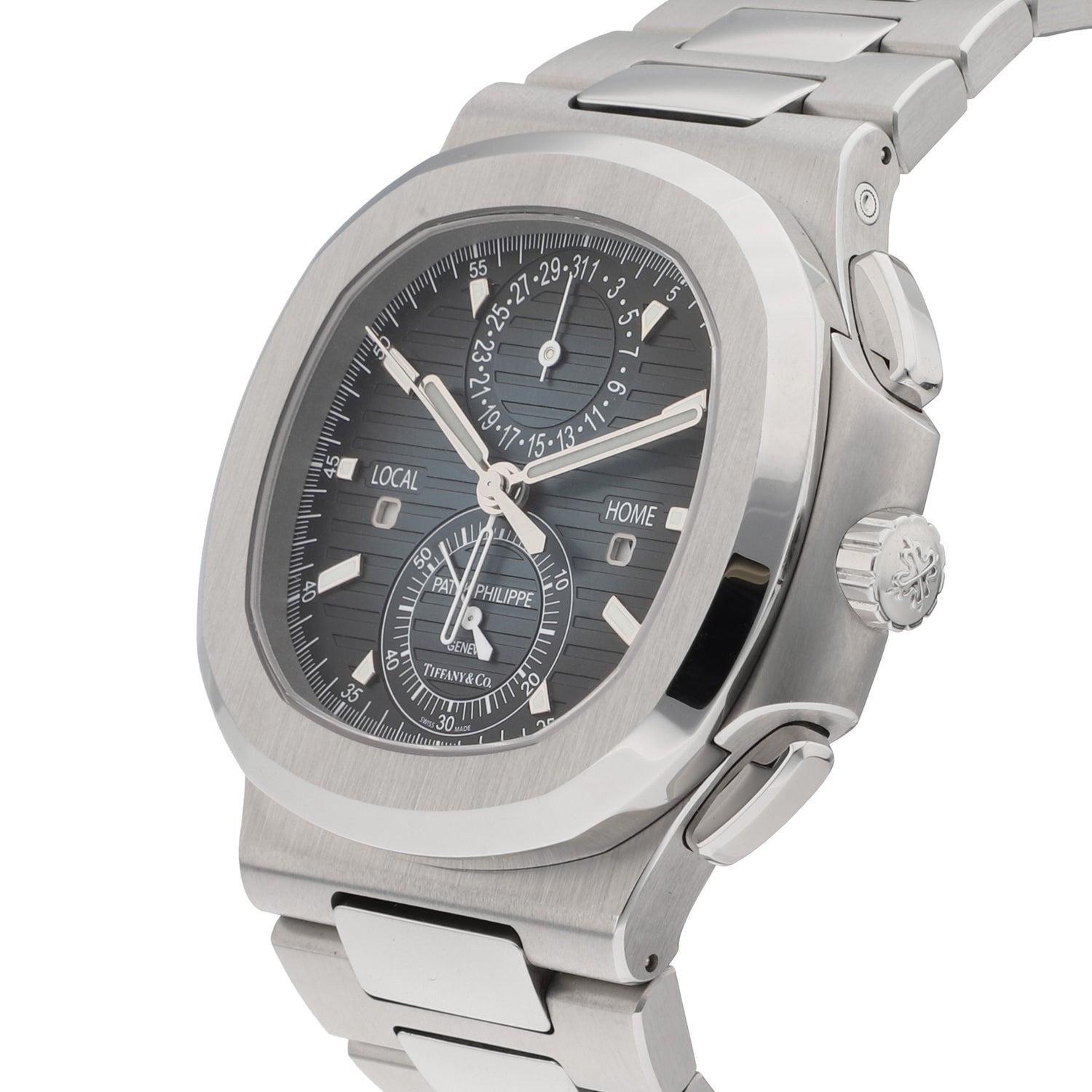 Nautilus Travel-Time Flyback Chronograph Ref. 5990/1A-0011 Double signed Tiffany & Co. stainless steel